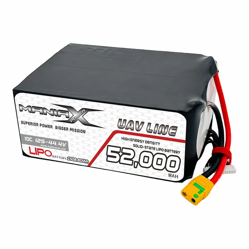 Batteria ManiaX-allo stato solido Lipo 12S-44,4 V 52.000 mAH 10C per droni e UAV
