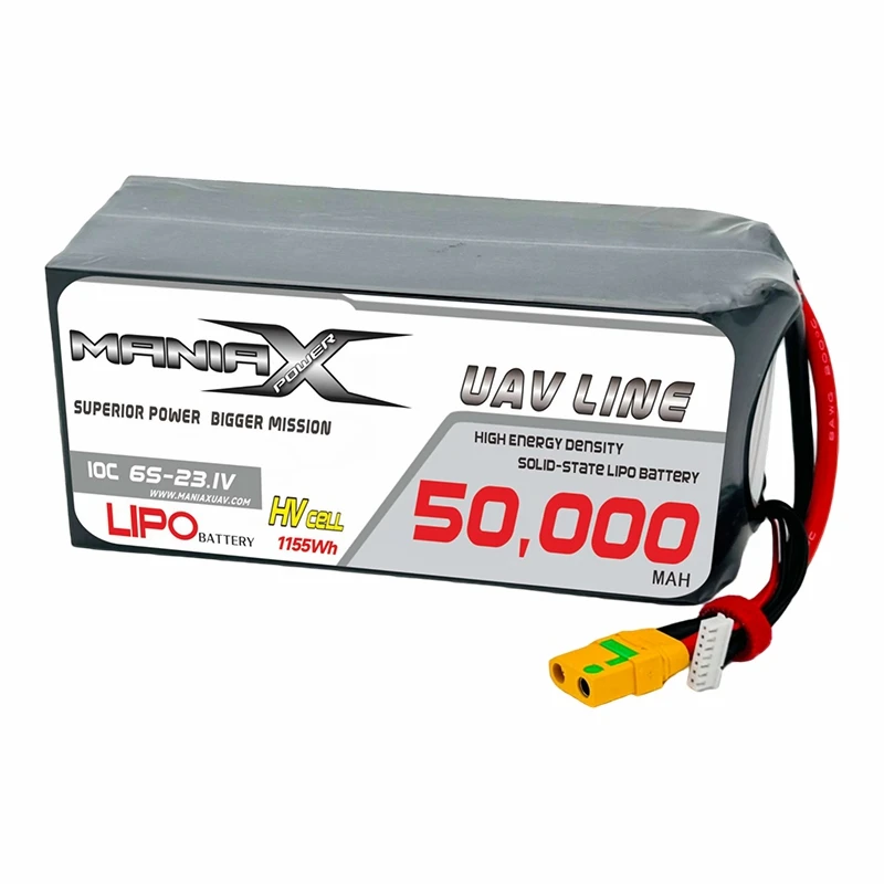 Batteria per droni e UAV ManiaX-allo stato solido HV LiPo 6S-23,1V 50.000mAh 10C
